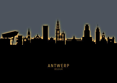 Antwerp Belgium Skyline