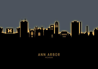 Ann Arbor Michigan Skyline