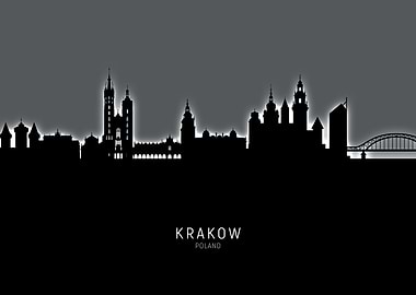 Krakow Poland Skyline