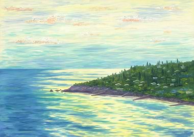 Seascape With Village