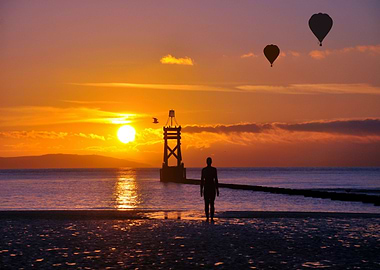silhouettes at sunset