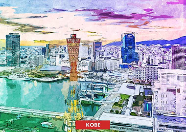 Kobe City Skyline