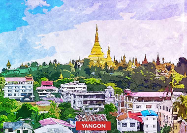 Yangon City Skyline