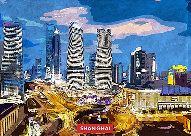 Shanghai City Skyline