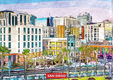 San Diego City Skyline