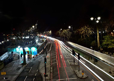 Car trails in London