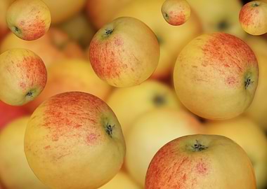 waterfall of fresh apples