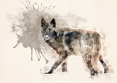 Watercolor wolf