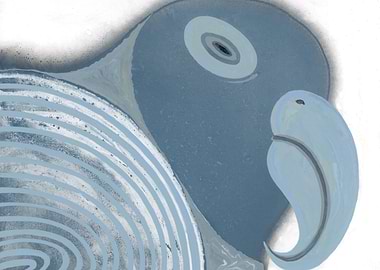 Gray bird thinks deep