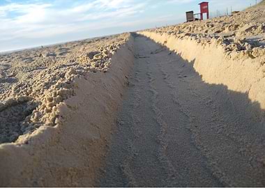 Tire brand in the sand