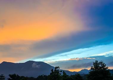 Sky and mountain in sunset