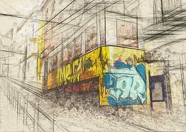 Graffiti Tram Lisbon