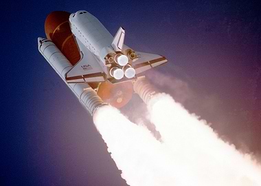 Space Shuttle On Its Way