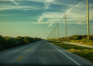 A beach road in Florida