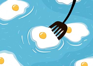 Sunny Fried Eggs on Water