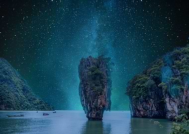 Starry Sky Over Ocean