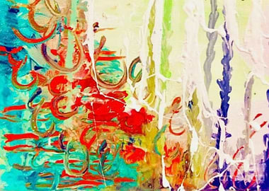 calligraphic abstract pop