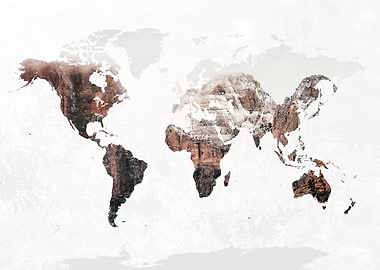 World Map Mountains 2