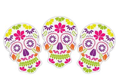 Day of dead floral skull
