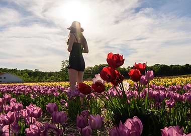 Girl in Tulips Portrait
