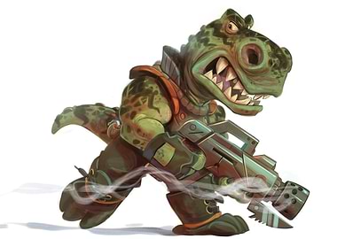 T Rex with Assault Rifle