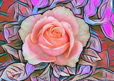 pink rose on texture