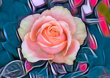 pink rose on texture