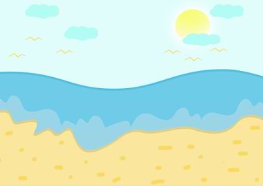 Shoreline view sunrise art