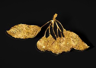 Gold Floral on Black