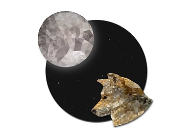Wolf and Moon