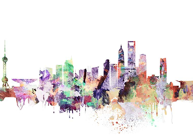 Shanghai China Skyline