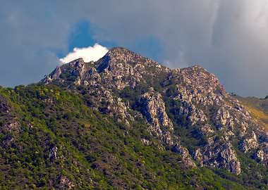 mountain and cloudy sky