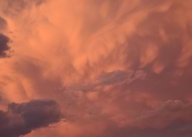 Sunset coloured clouds