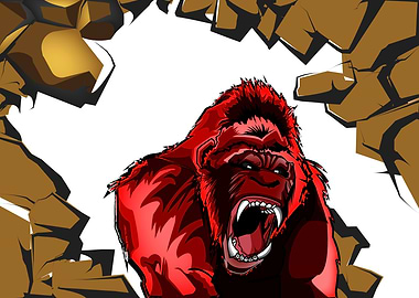 Red Gorilla Illustration