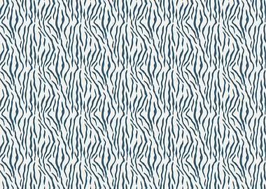 Blue Tiger Stripes White