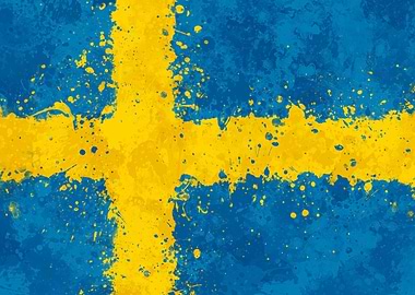 Sweden Flag Grunge