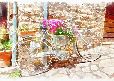 Bicycle and flowers