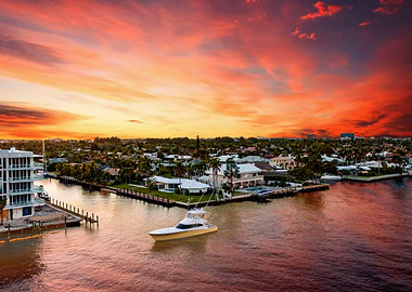 Fishing Boat at Sunset
