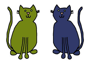 Green and Blue Cats