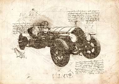 Vintage car sketch