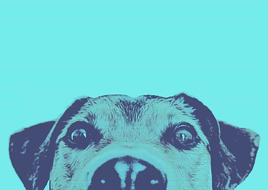 Pop Art Dog Sky Blue