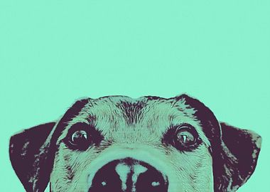Pop Art Dog Aqua color