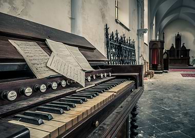 Piano in Abandoned Church
