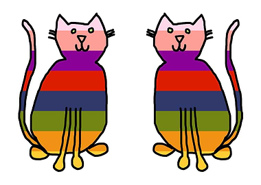 Pair of Rainbow Cats