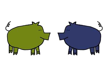 Green and Blue Pigs