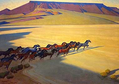 Maynard Dixon Wild Horses