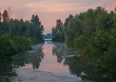 On the lake before sunset