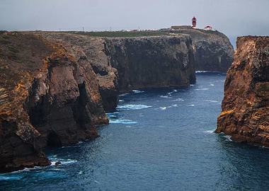 Ocean coast and lighthouse
