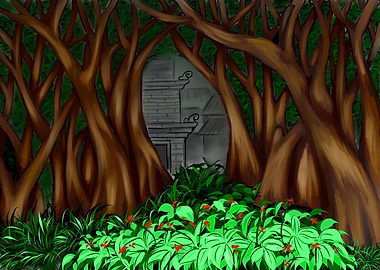 Buildings in the forest