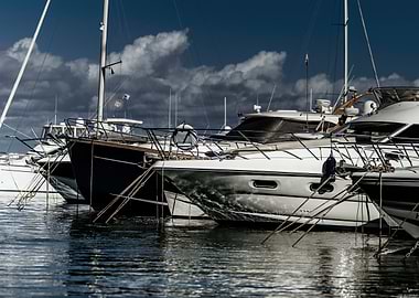 Harbor of big yachts
